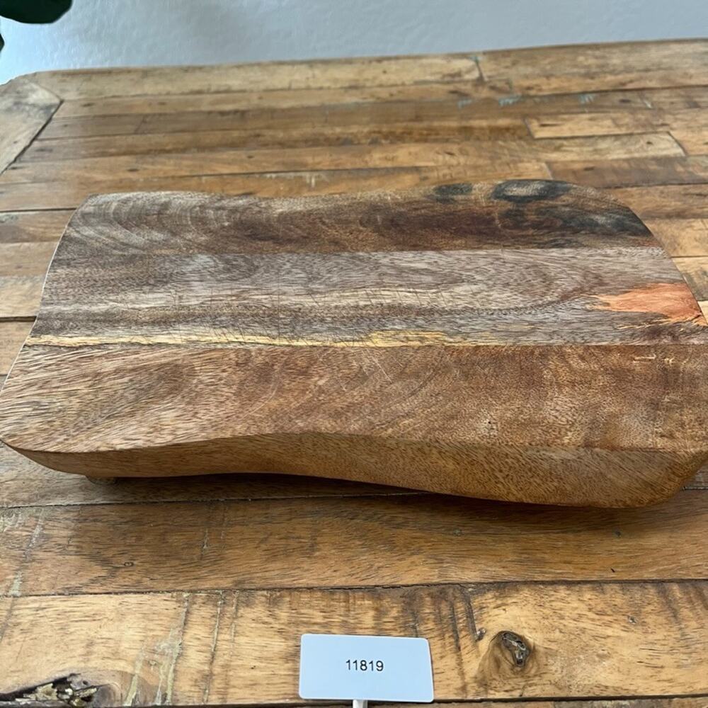 Mango Wood Serving Tray Raiser Footed 13" - Picture 10 of 10
